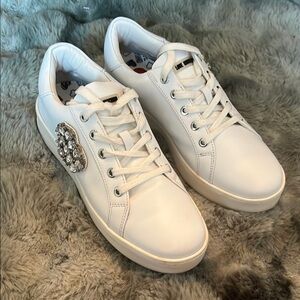 Love Moschino White Sneakers Low-Top Minimalist Design